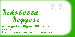 nikoletta negyesi business card
