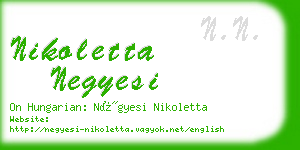 nikoletta negyesi business card